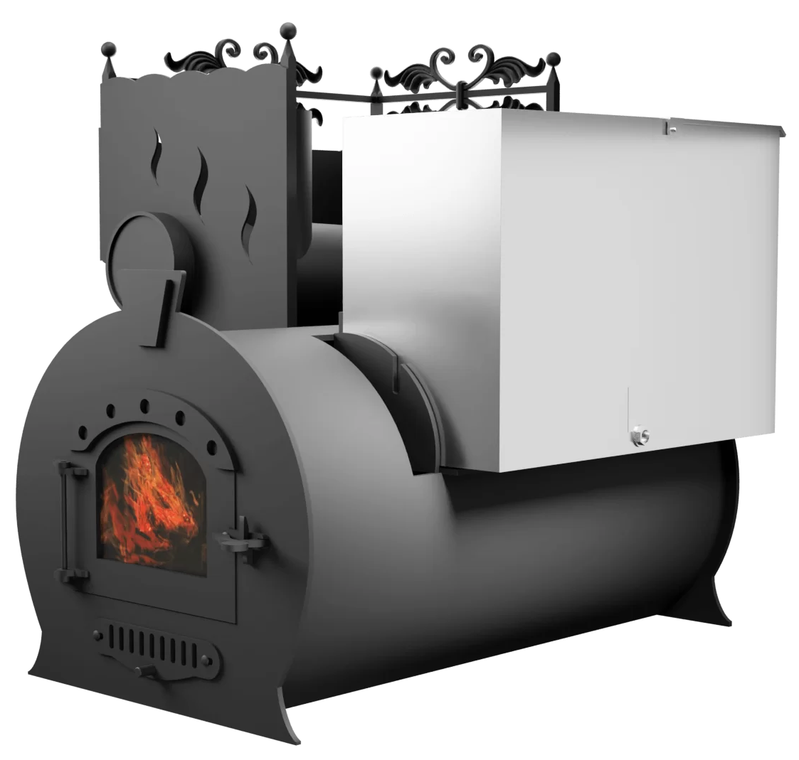 Печь Горыныч 3, каменка с левой стороны, малая дверь со стеклом фото в Перми