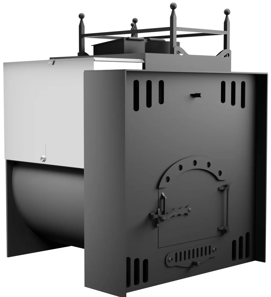 Печь Горыныч Мини, каменка закрытая с правой стороны, естественная система воздушного отопления фото в Перми