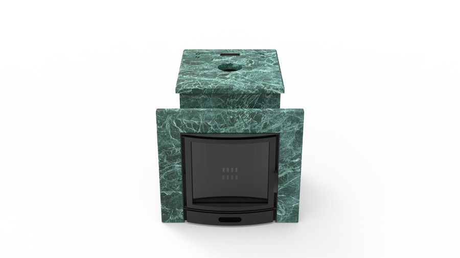 Печь в облицовке из натурального камня Genesis GN 500 облицовка закрытая плоская пироксенит-элит фото в Перми
