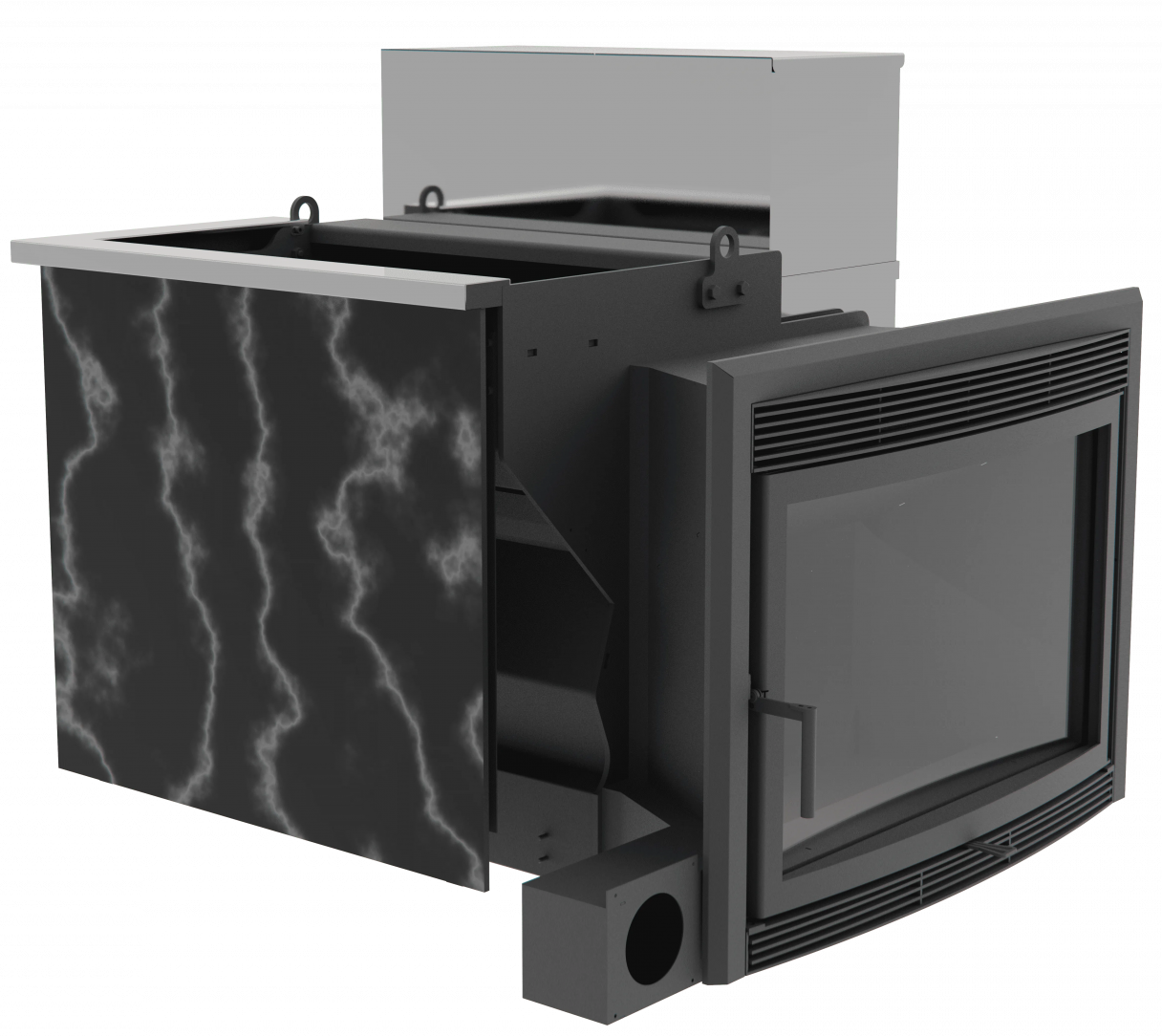 Банный камин 500, сталь+СВО фото в Перми