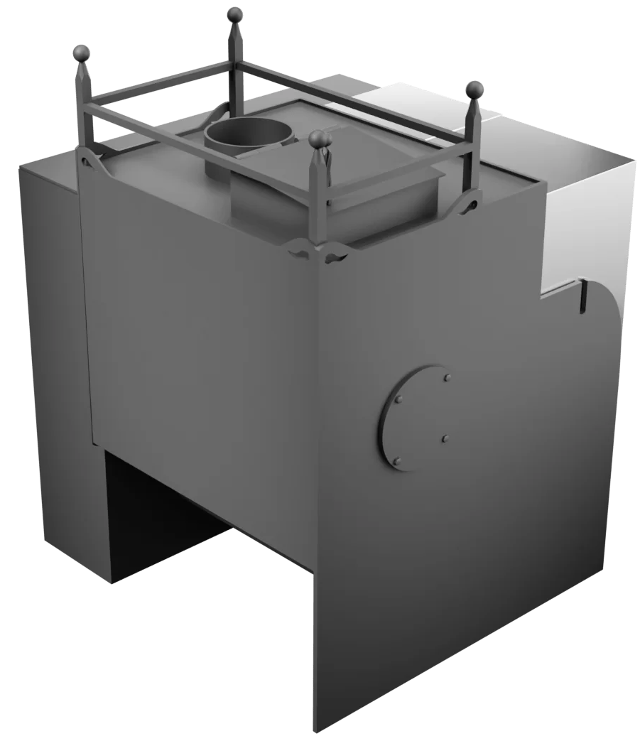 Печь Горыныч Мини, каменка закрытая с правой стороны, естественная система воздушного отопления фото в Перми