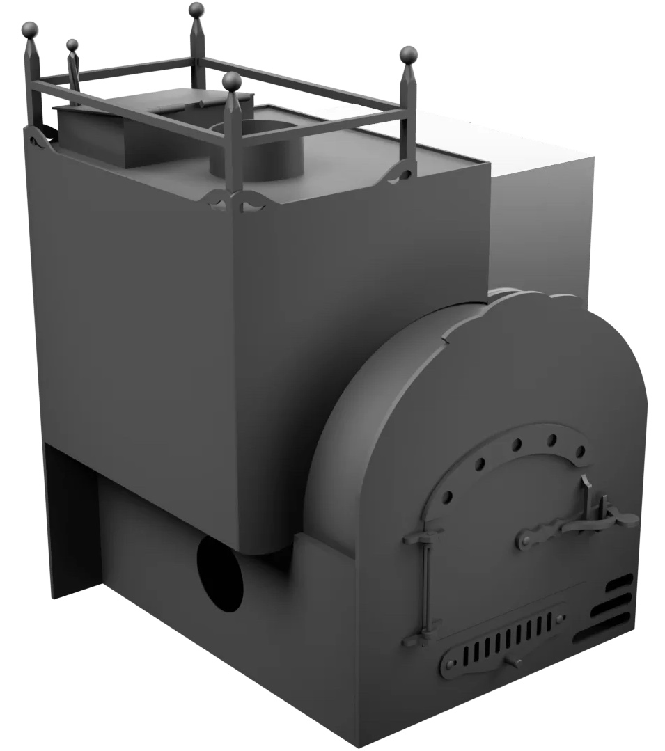 Печь Горыныч Мини, каменка закрытая с левой стороны, система воздушного отопления фото в Перми