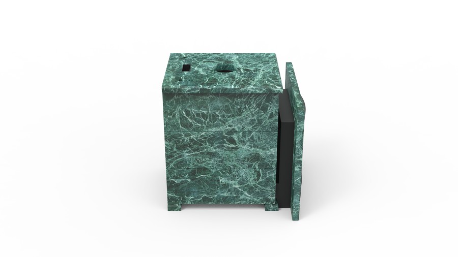 Печь в облицовке из натурального камня Genesis GN 500 облицовка закрытая плоская пироксенит-элит фото в Перми