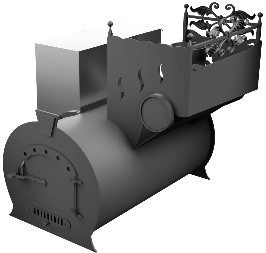 Печь Горыныч 3, каменка с правой стороны фото в Перми
