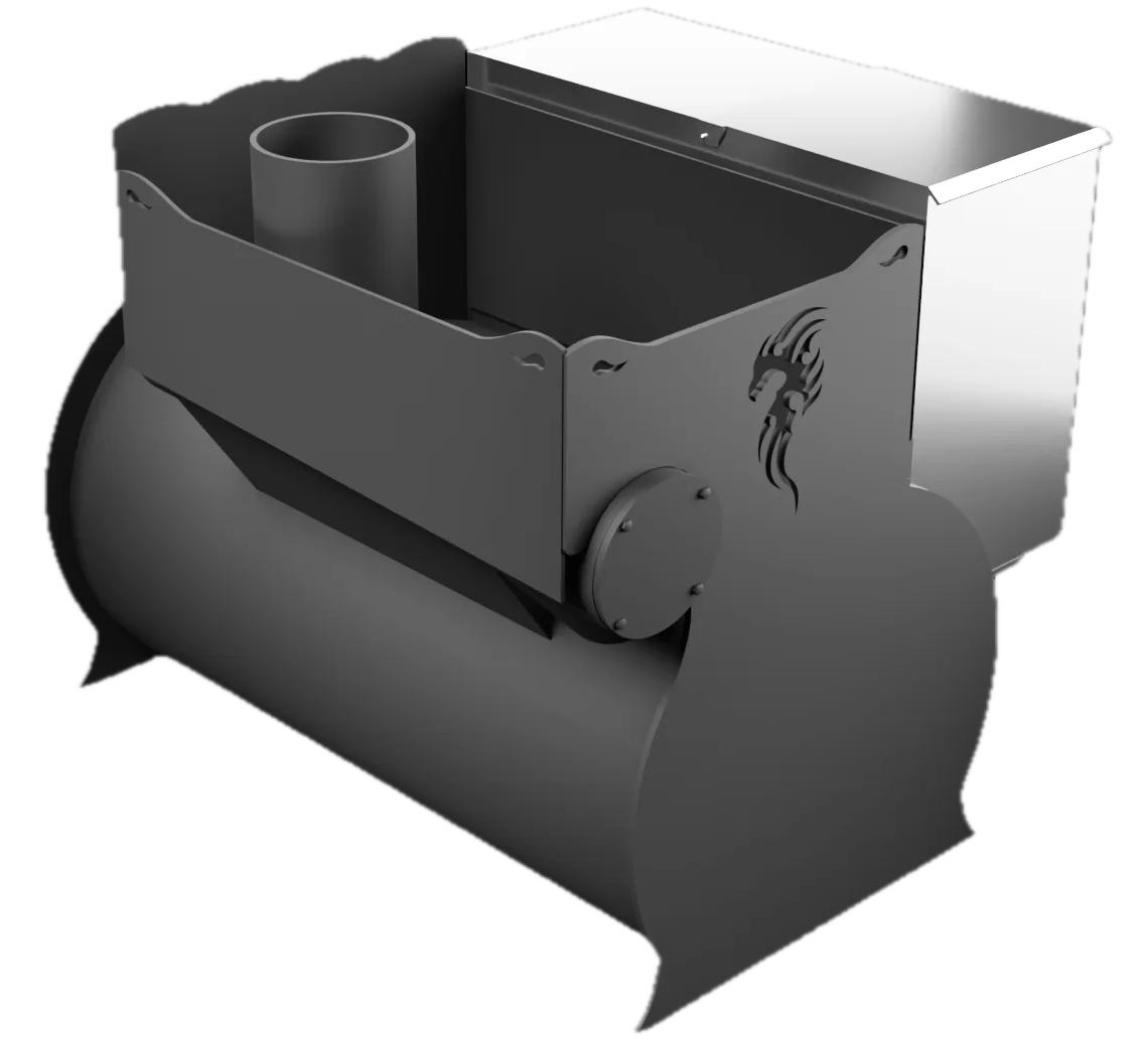 Печь Горыныч 2, каменка с правой стороны, малая дверь со стеклом фото в Перми