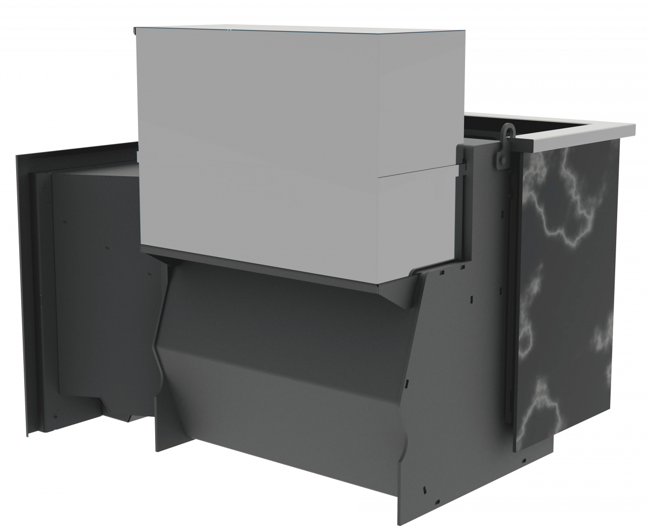 Банный камин 500, сталь+СВО фото в Перми