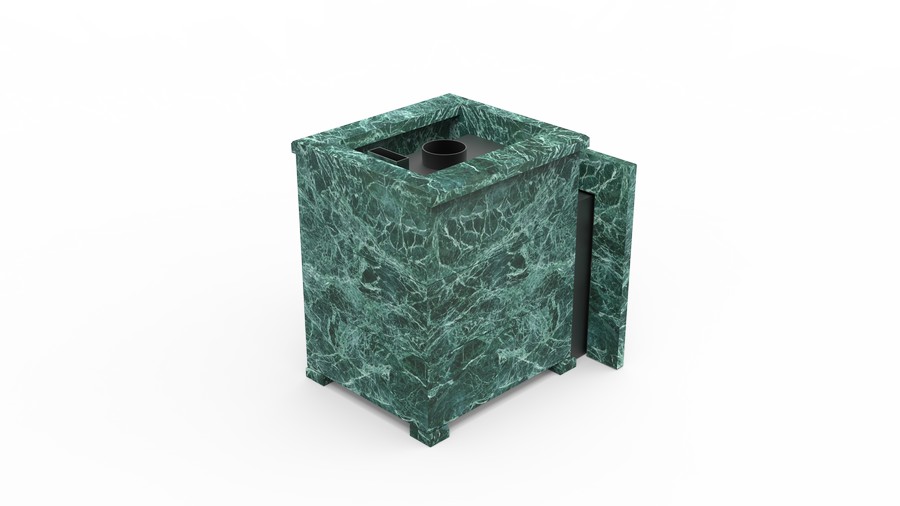 Печь в облицовке из натурального камня Genesis GN 500 облицовка открытая пироксенит-элит фото в Перми