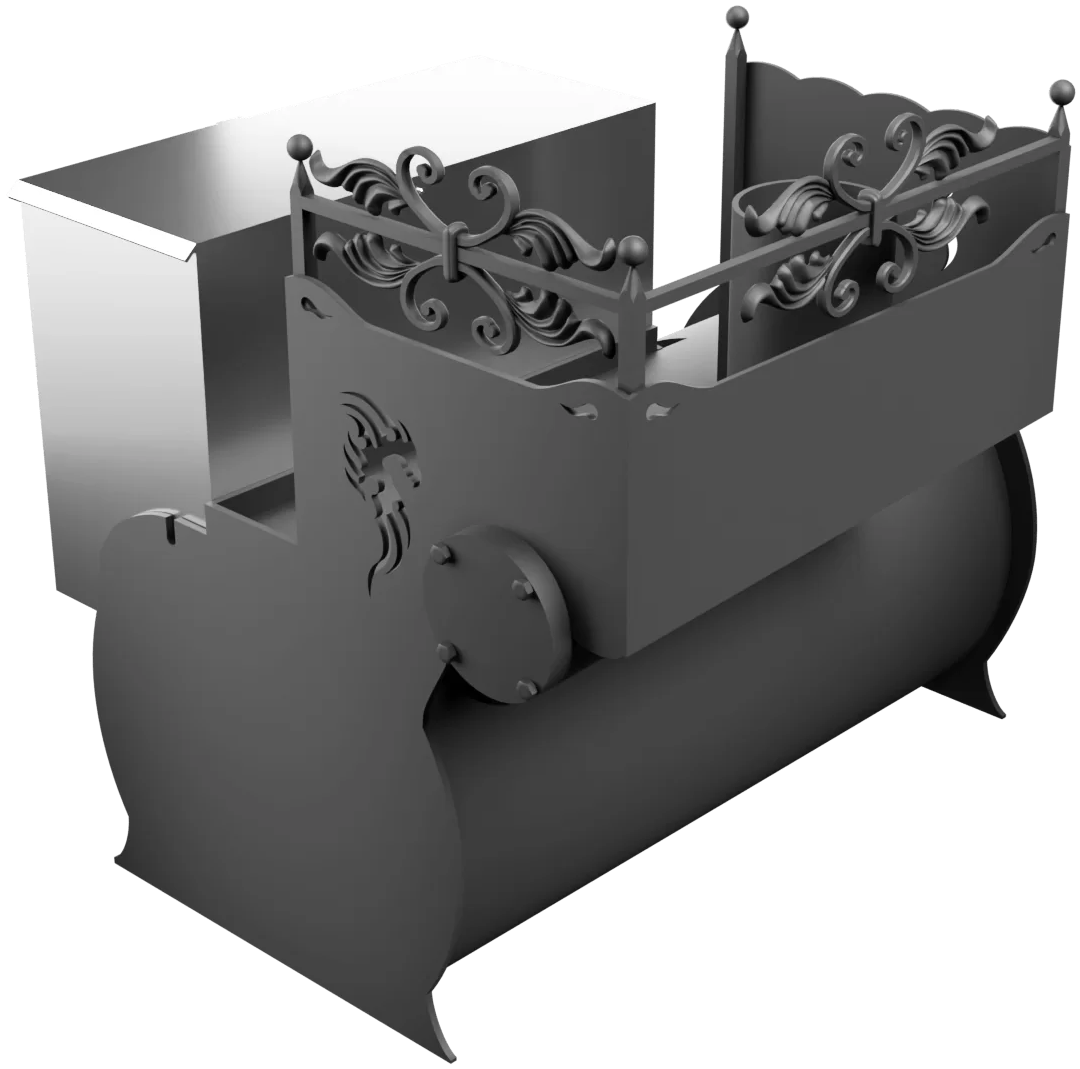 Печь Горыныч 3, каменка с левой стороны, малая дверь со стеклом фото в Перми