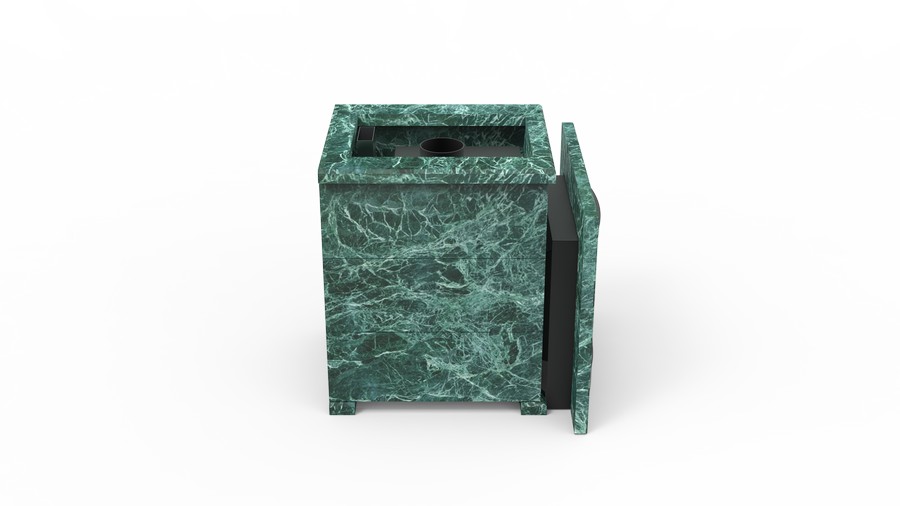 Печь в облицовке из натурального камня Genesis GN 500 облицовка открытая пироксенит-элит фото в Перми