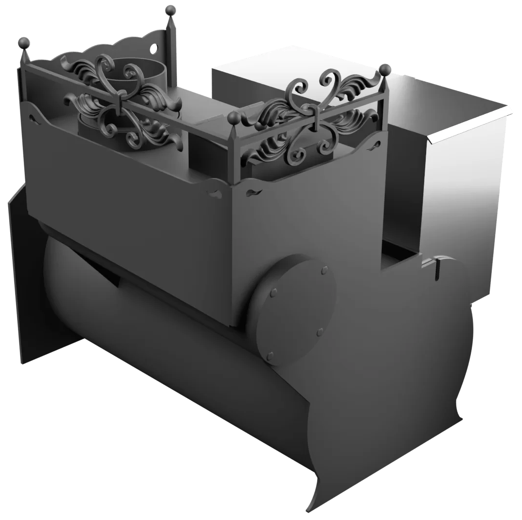 Печь Горыныч 3, каменка закрытая с правой стороны, большая дверь со стеклом фото в Перми