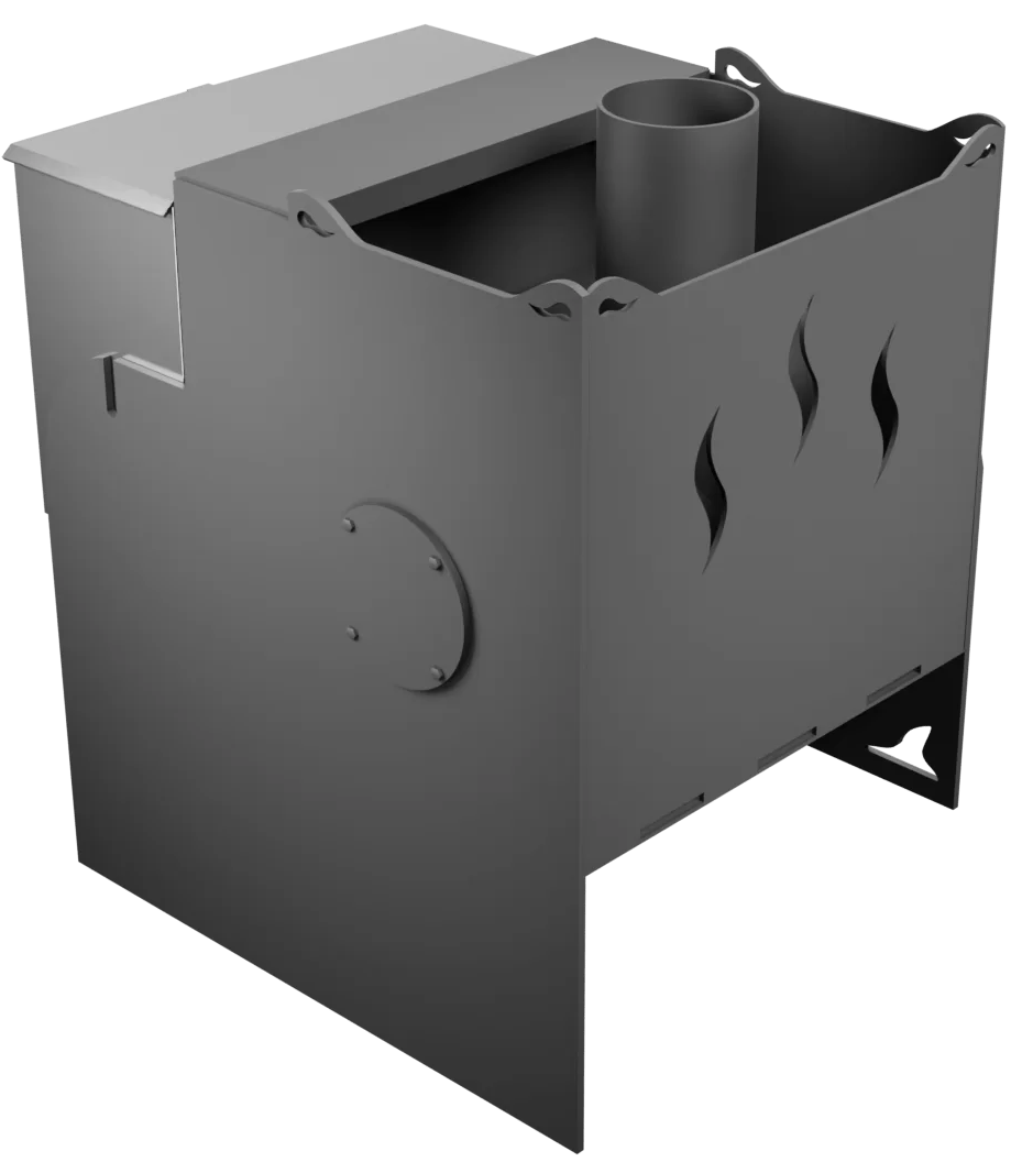 Печь Горыныч Мини, каменка с левой стороны, дверь малая со стеклом фото в Перми