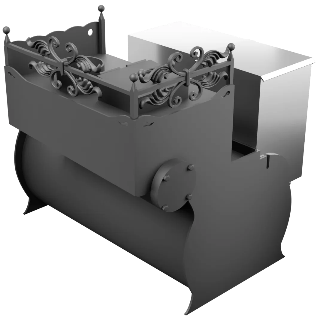 Печь Горыныч 3, каменка закрытая с правой стороны, малая дверь со стеклом фото в Перми