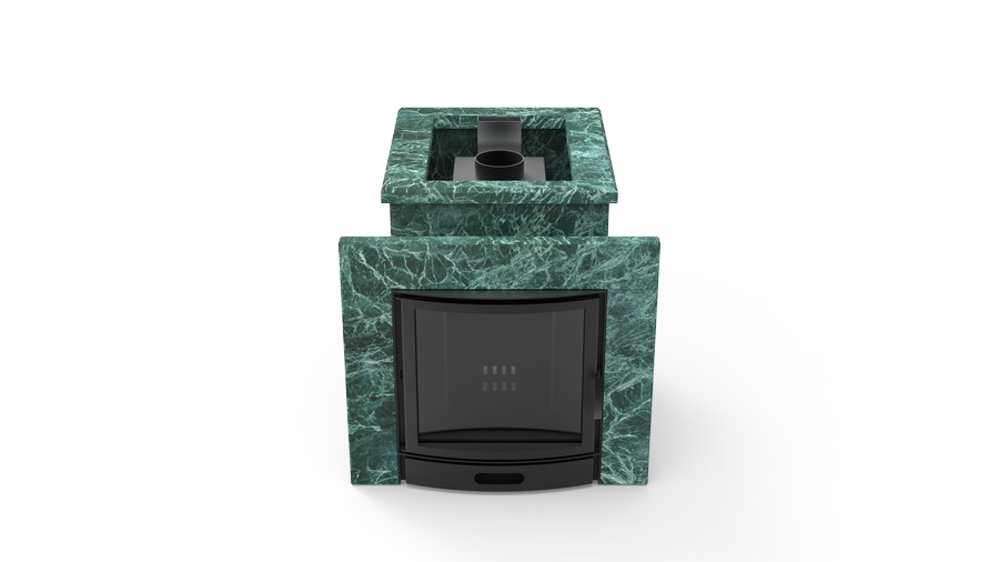 Печь в облицовке из натурального камня Genesis GN 500 облицовка открытая пироксенит-элит фото в Перми