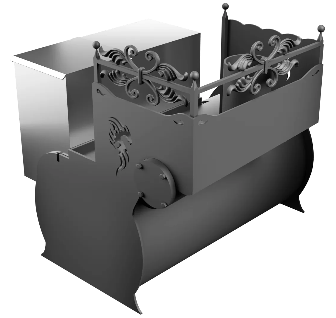 Печь Горыныч 3, каменка с левой стороны фото в Перми