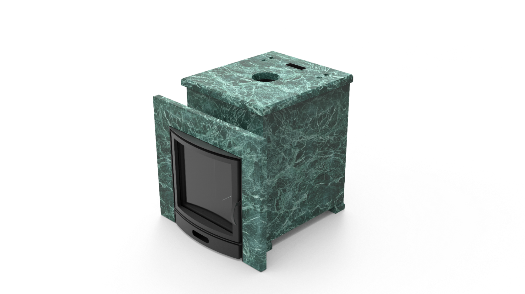 Печь из натурального камня Genesis GN 500 облицовка закрытая плоская пироксенит-элит фото в Перми