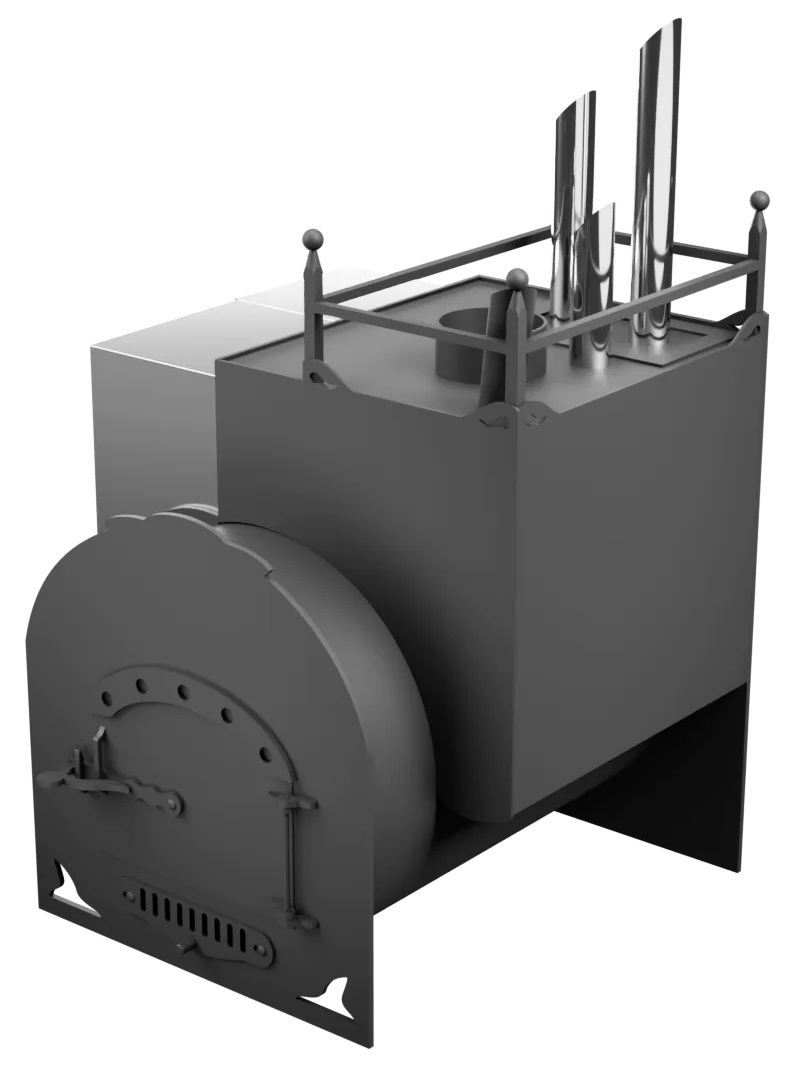 Печь Горыныч Мини, каменка закрытая с парогенератором с правой стороны фото в Перми