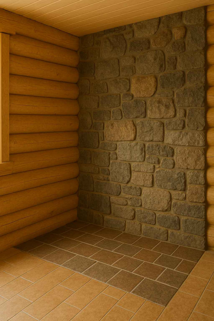 Каменная кладка в бане