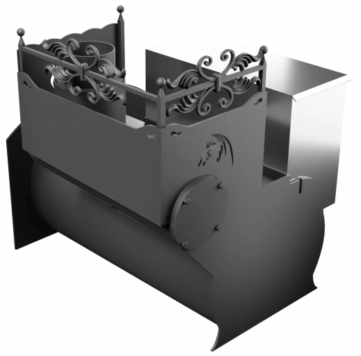 Печь Горыныч 3, каменка с правой стороны, большая дверь со стеклом фото в Перми