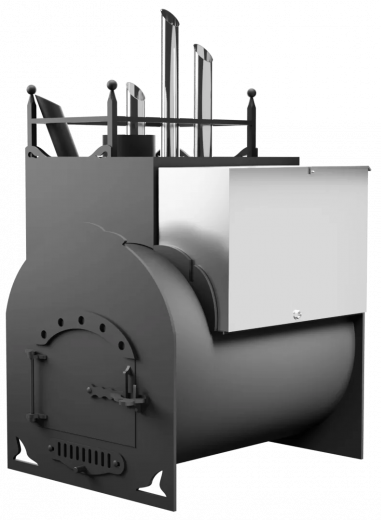 Печь Горыныч Мини, каменка закрытая с парогенератором с правой стороны фото в Перми