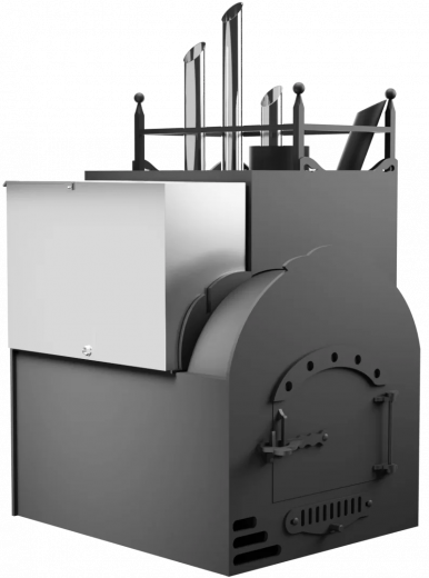 Печь Горыныч Мини, каменка закрытая с парогенератором с правой стороны, система воздушного отопления фото в Перми
