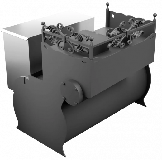 Печь Горыныч 3, каменка закрытая с левой стороны, малая дверь со стеклом фото в Перми