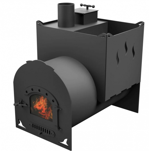 Печь Горыныч Мини, двойная каменка, малая дверь со стеклом фото в Перми