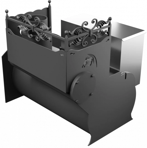 Печь Горыныч 3, каменка с правой стороны, средняя дверь со стеклом фото в Перми