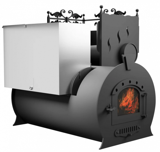 Печь Горыныч 3, каменка с правой стороны, малая дверь со стеклом фото в Перми