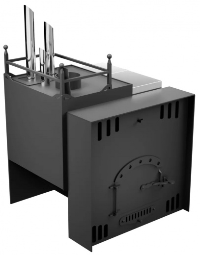 Печь Горыныч Мини, каменка закрытая с парогенератором с левой стороны, естественная система воздушного отопления фото в Перми