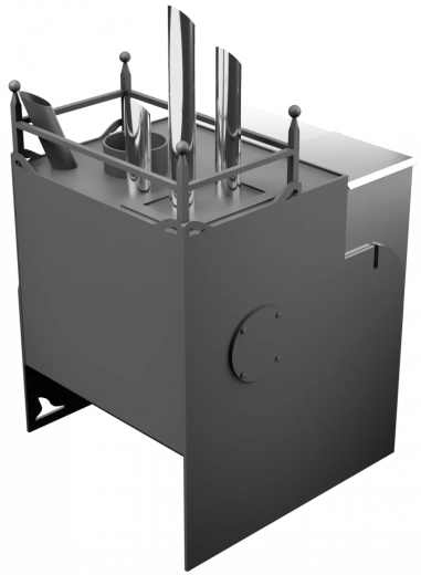 Печь Горыныч Мини, каменка закрытая с парогенератором с правой стороны фото в Перми