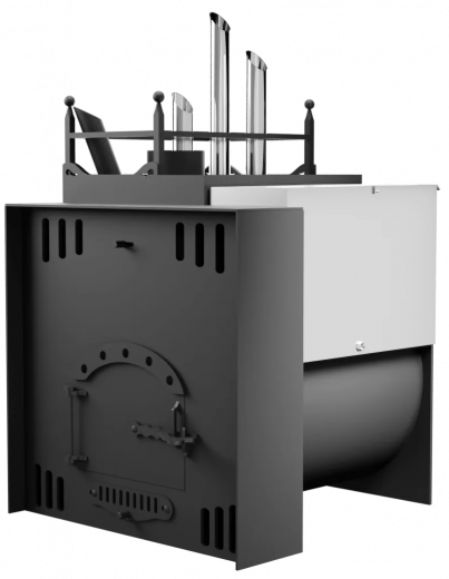 Печь Горыныч Мини, каменка закрытая с парогенератором с левой стороны, естественная система воздушного отопления фото в Перми