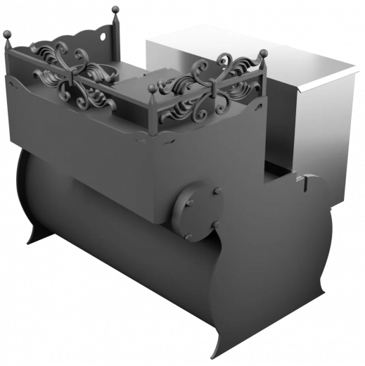 Печь Горыныч 3, каменка закрытая с правой стороны, малая дверь со стеклом фото в Перми