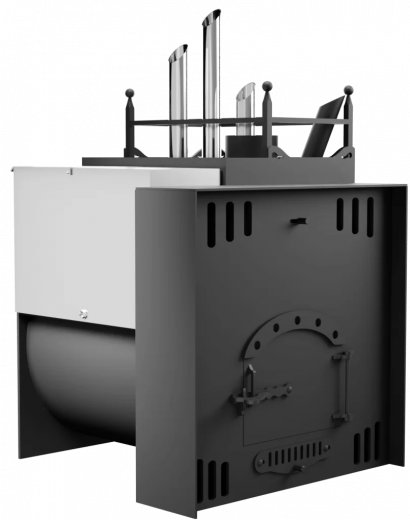 Печь Горыныч Мини, каменка закрытая с парогенератором с правой стороны, естественная система воздушного отопления фото в Перми