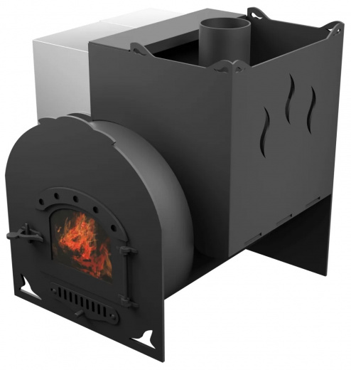 Печь Горыныч Мини, каменка с правой стороны, дверь малая со стеклом фото в Перми