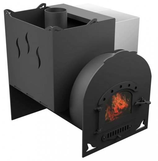 Печь Горыныч Мини, каменка с левой стороны, дверь малая со стеклом фото в Перми